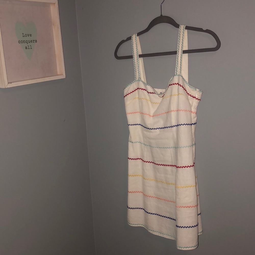 Multi colored striped mini dress
